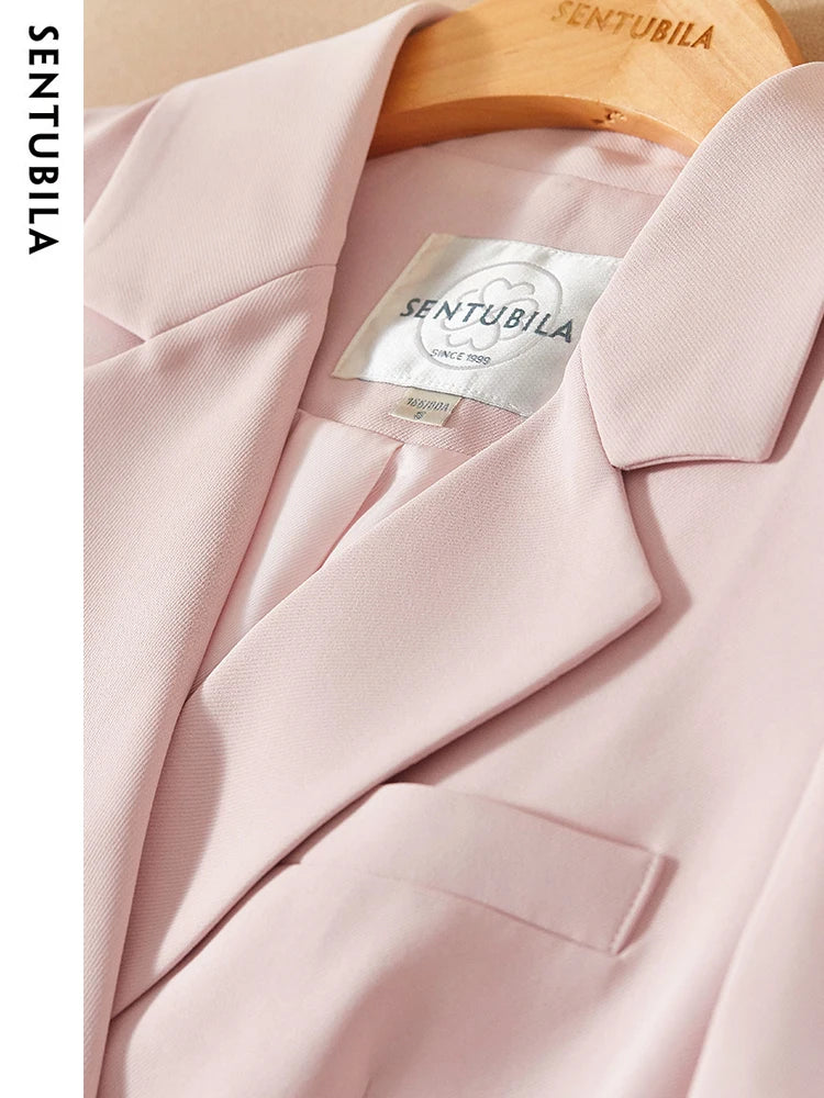 SENTUBILA Pink Blazer Suit Jacket