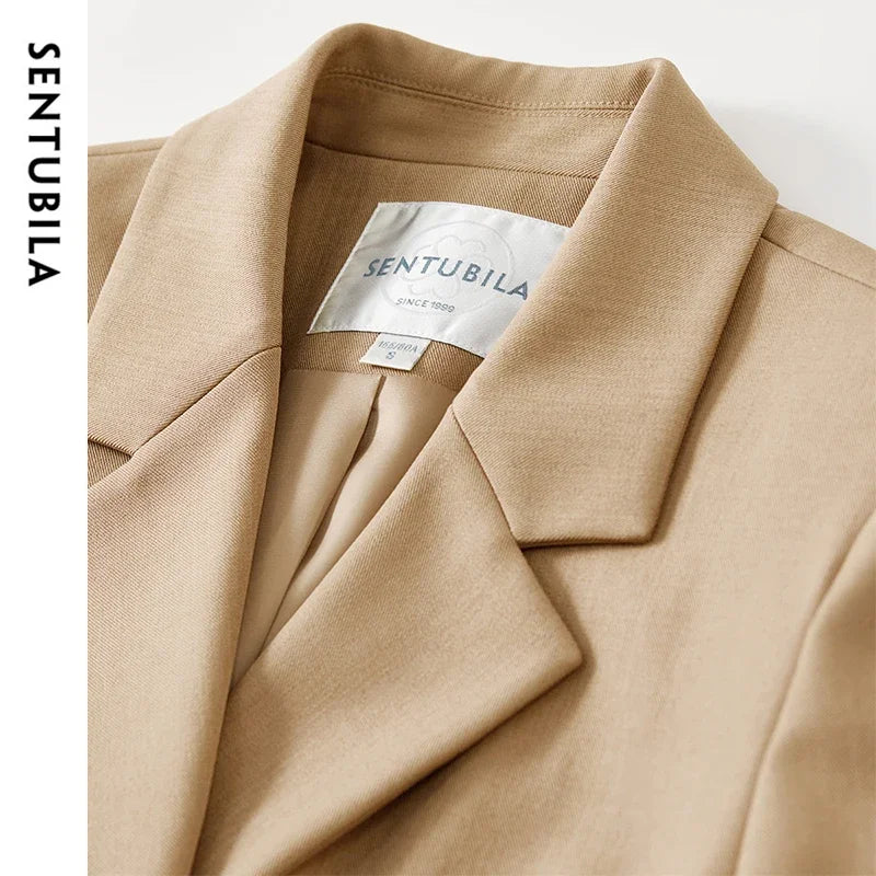 SENTUBILA Straight Classic Blazers Double Breasted Workwear