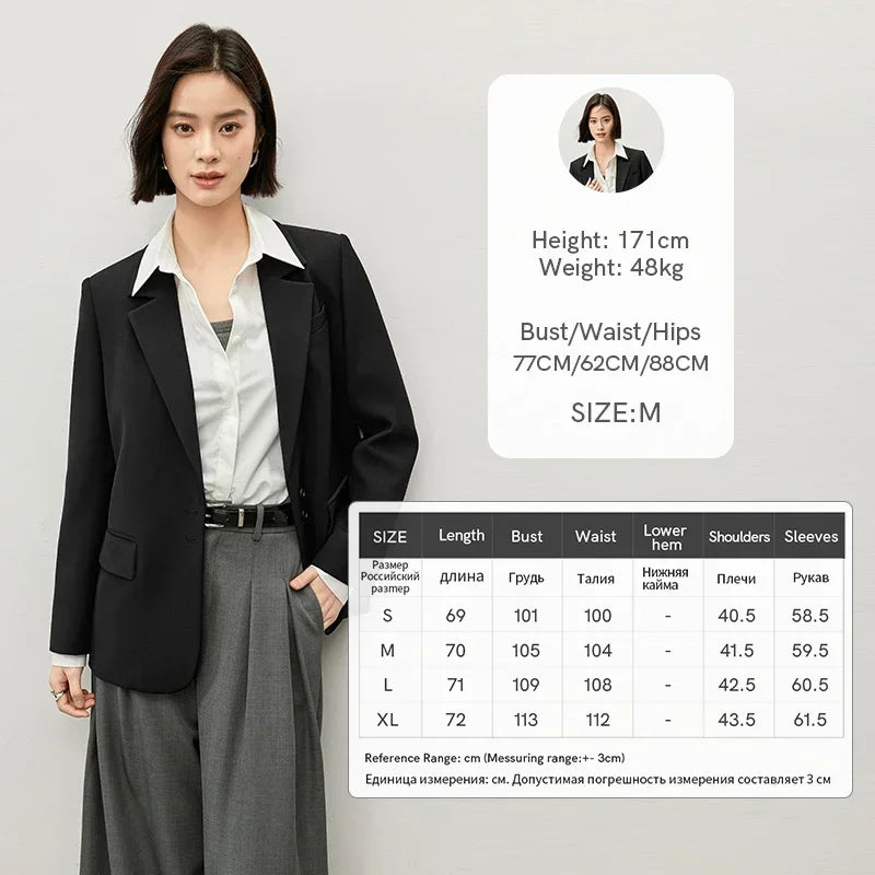 SENTUBILA Padded Shoulder Blazer Black/Apricot