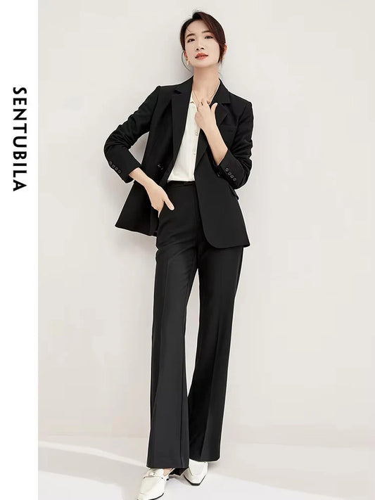 SENTUBILA 2-Piece Blazer Pant Suit Set Workwear