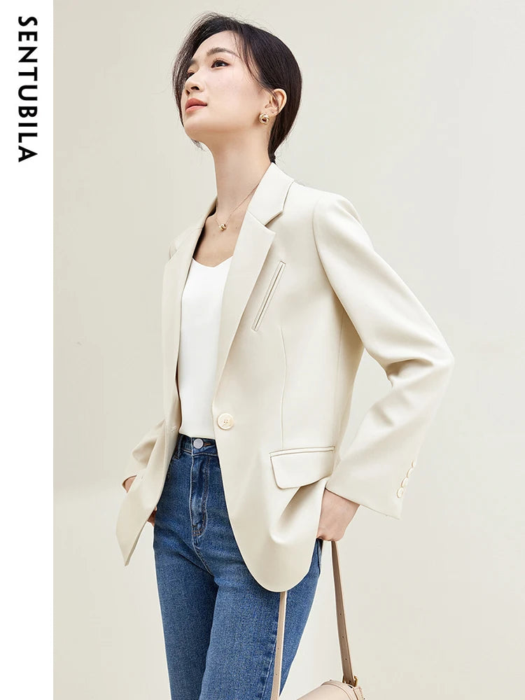 SENTUBILA Blazer Coat Casual Long Sleeve Workwear