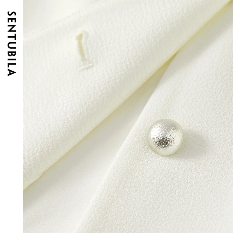 SENTUBILA Straight Crop Jackets for Spring 2025 Pearls Single Breasted