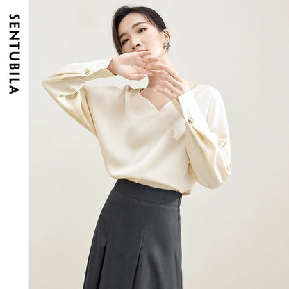 SENTUBILA Elegant Chiffon Blouse