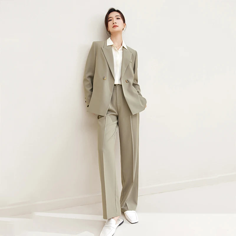 SENTUBILA 2-Piece Blazer Pant Suit Set Workwear