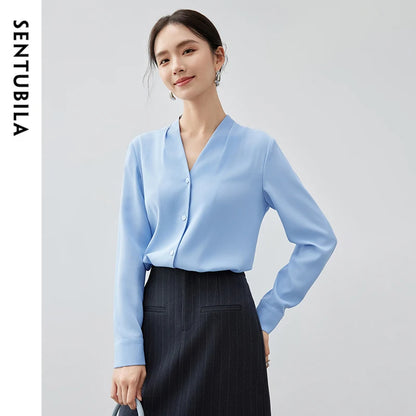 SENTUBILA Classic Shirt 2025 Spring Casual Commute Loose Fit