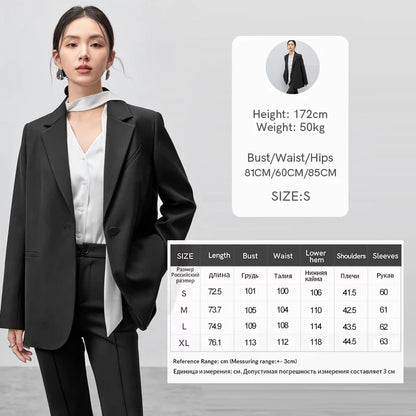 SENTUBILA Grey Striped Patchwork Oversize Suit Blazer Jackets Office