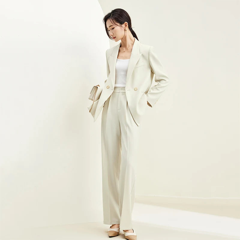 SENTUBILA 2-Piece Blazer Pant Suit Set Workwear