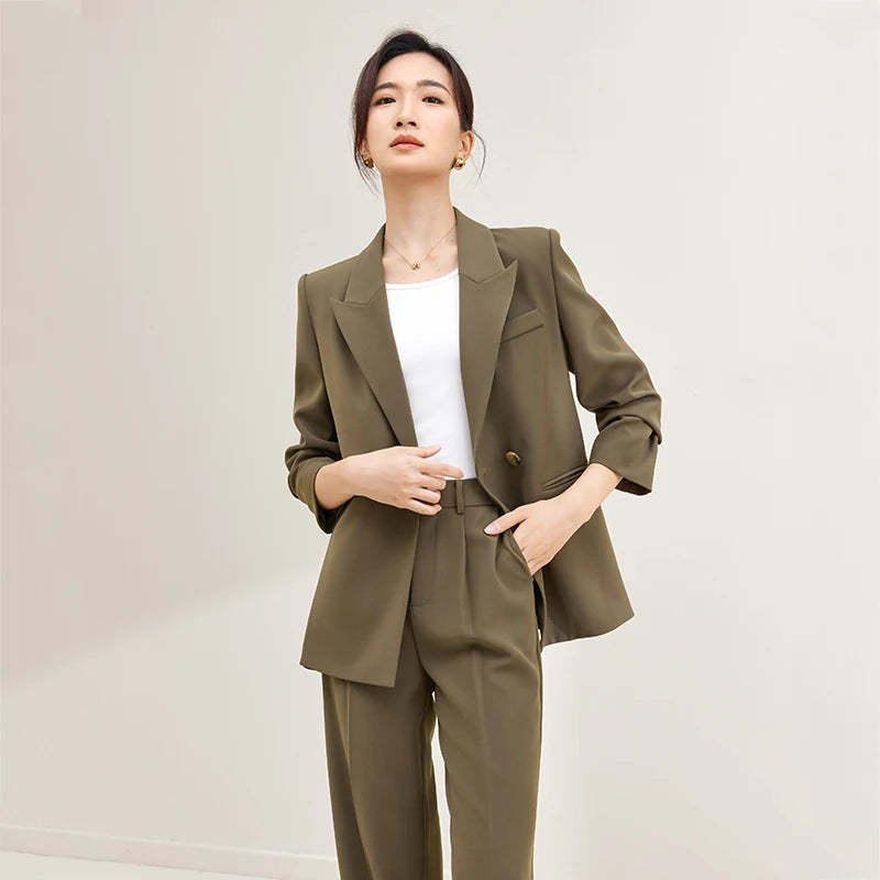 SENTUBILA 2-Piece Blazer Pant Suit Set Workwear