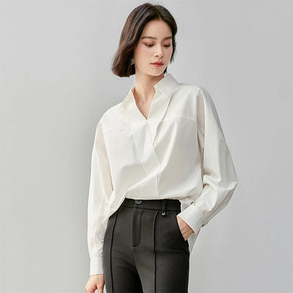 SENTUBILA Office Lady Shirts & Blouses Loose Fit Cotton Lyocell Blend