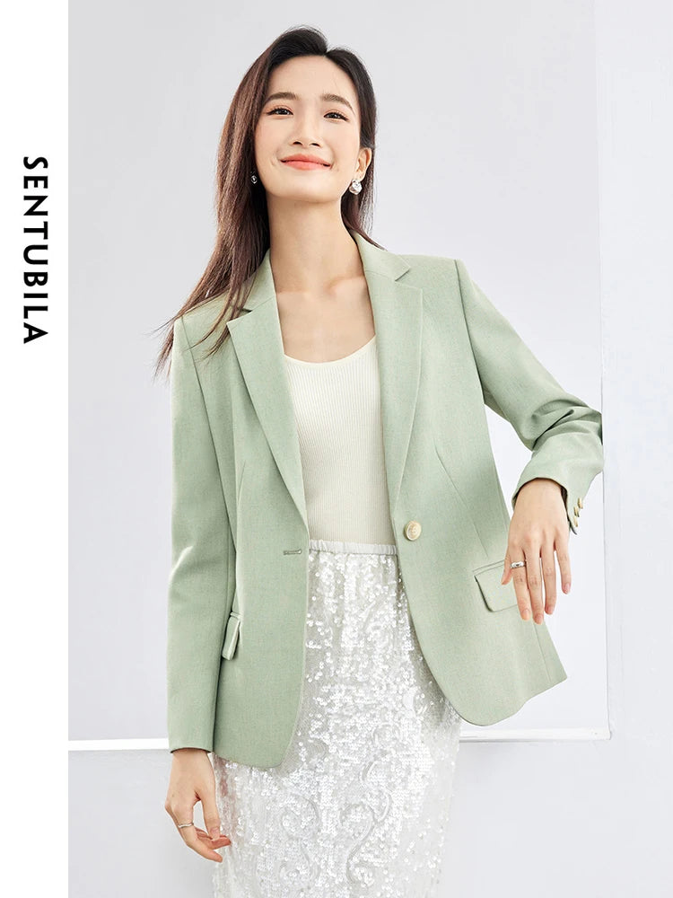 SENTUBILA Business Linen Blazers Workwear Suit Jacket