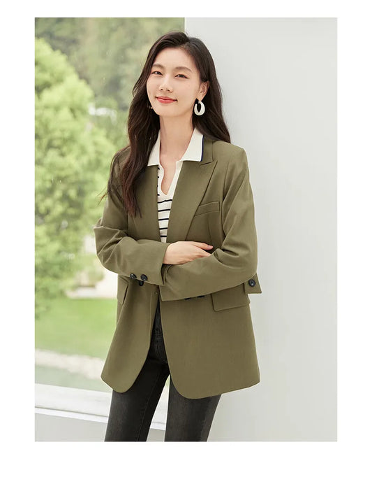 SENTUBILA Office Blazer Women Casual Double Breasted