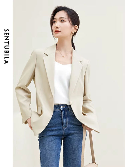 SENTUBILA Blazer Coat Casual Long Sleeve Workwear