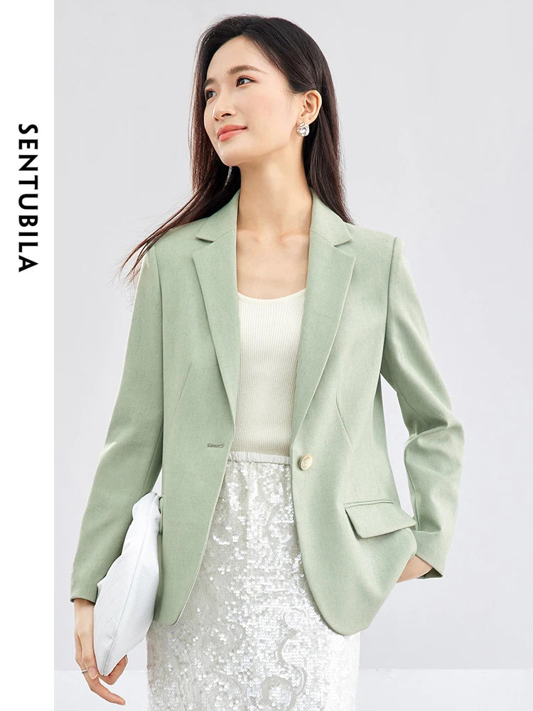 SENTUBILA Business Linen Blazers Workwear Suit Jacket