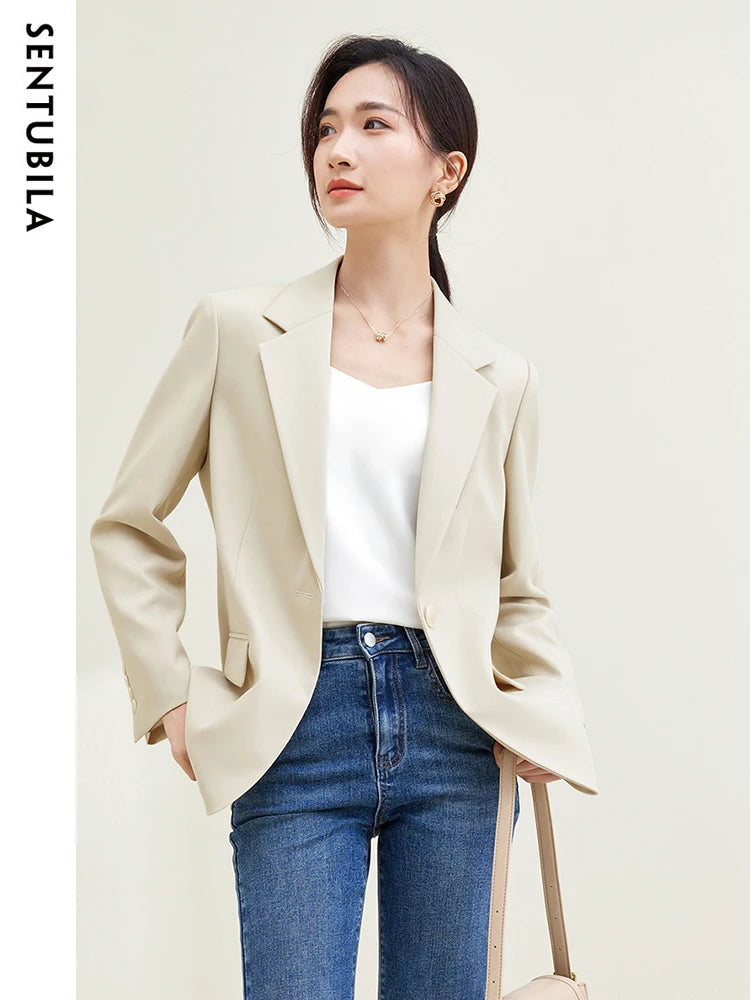 SENTUBILA Blazer Coat Casual Long Sleeve Workwear