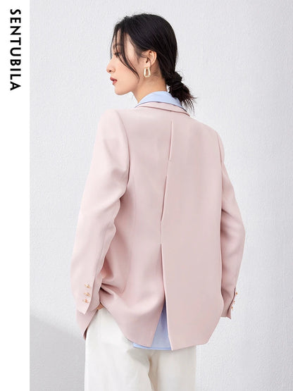 SENTUBILA Pink Blazer Suit Jacket