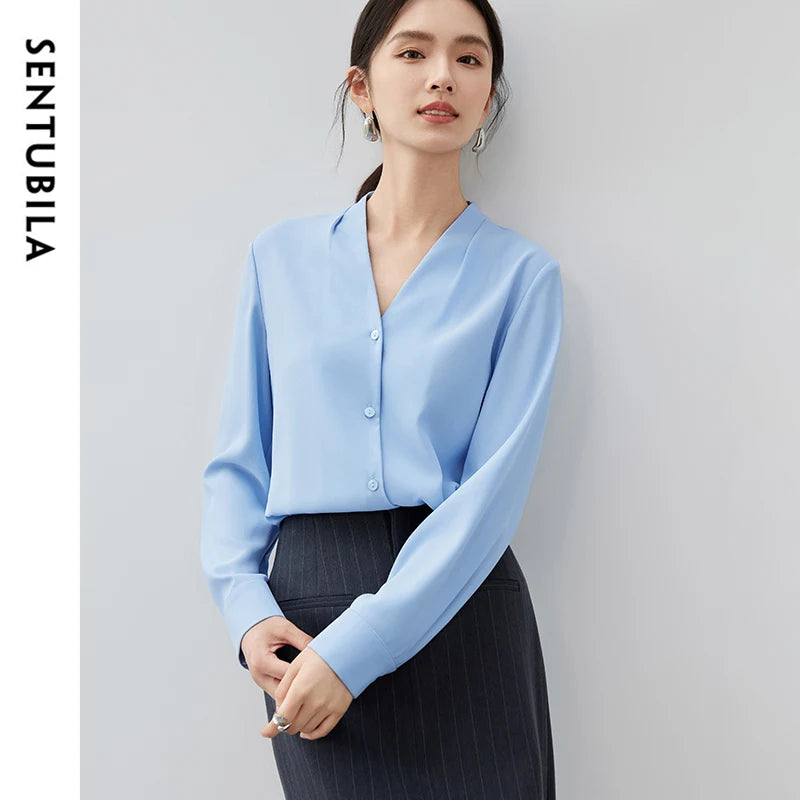 SENTUBILA Classic Shirt 2025 Spring Casual Commute Loose Fit