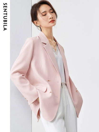 SENTUBILA Pink Blazer Suit Jacket