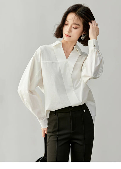 SENTUBILA Office Lady Shirts & Blouses Loose Fit Cotton Lyocell Blend