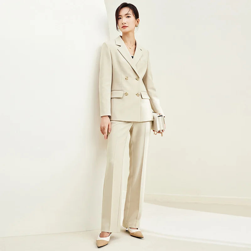 SENTUBILA 2-piece Set Pants Suit Navy Blue/Khaki