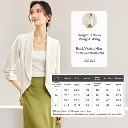 SENTUBILA Shirring Night Quarter Sleeve Blazer