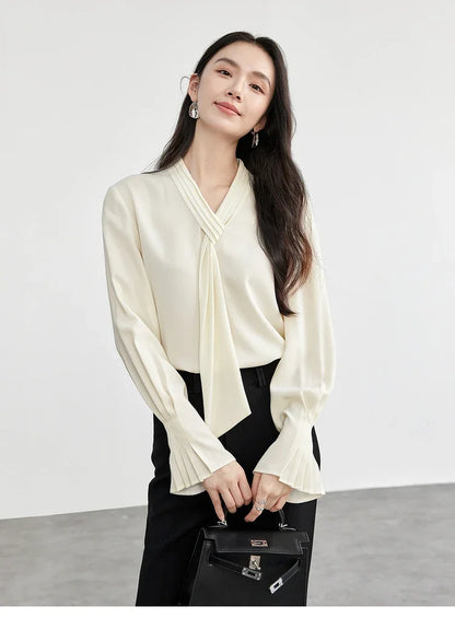 SENTUBILA Chiffon Blouse Ribbon New Spring 2025 Collection