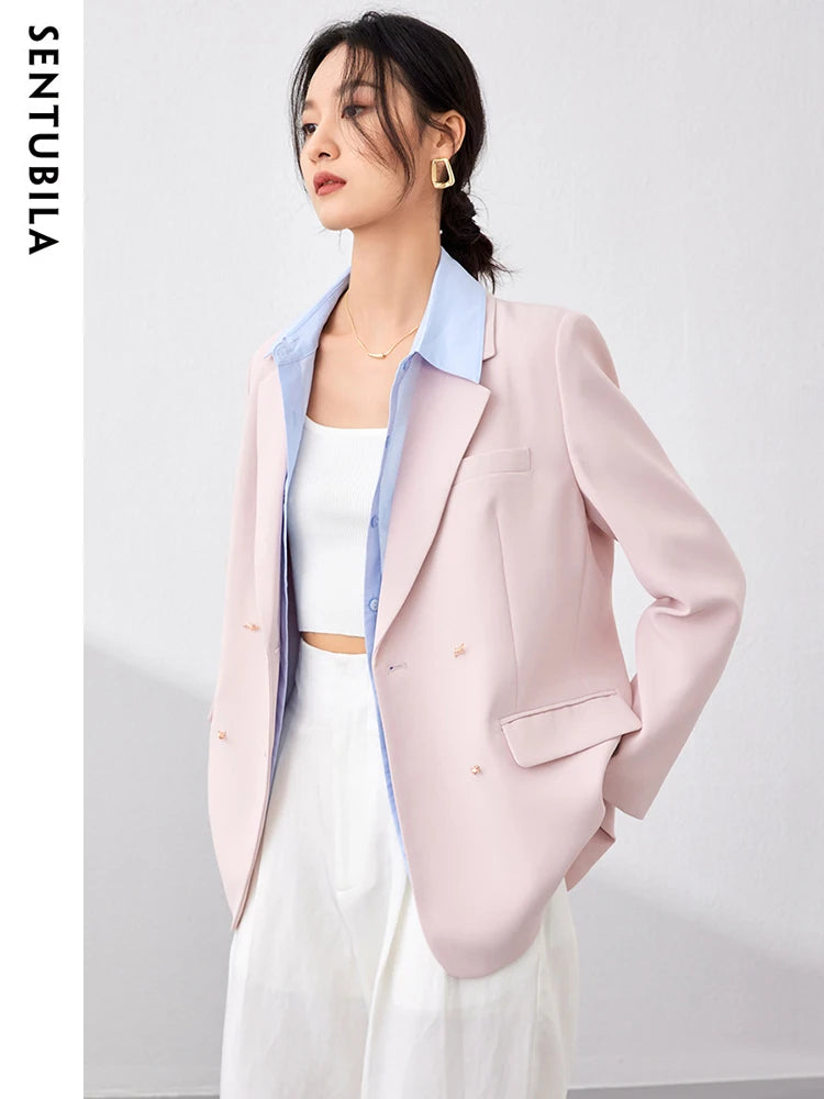 SENTUBILA Pink Blazer Suit Jacket