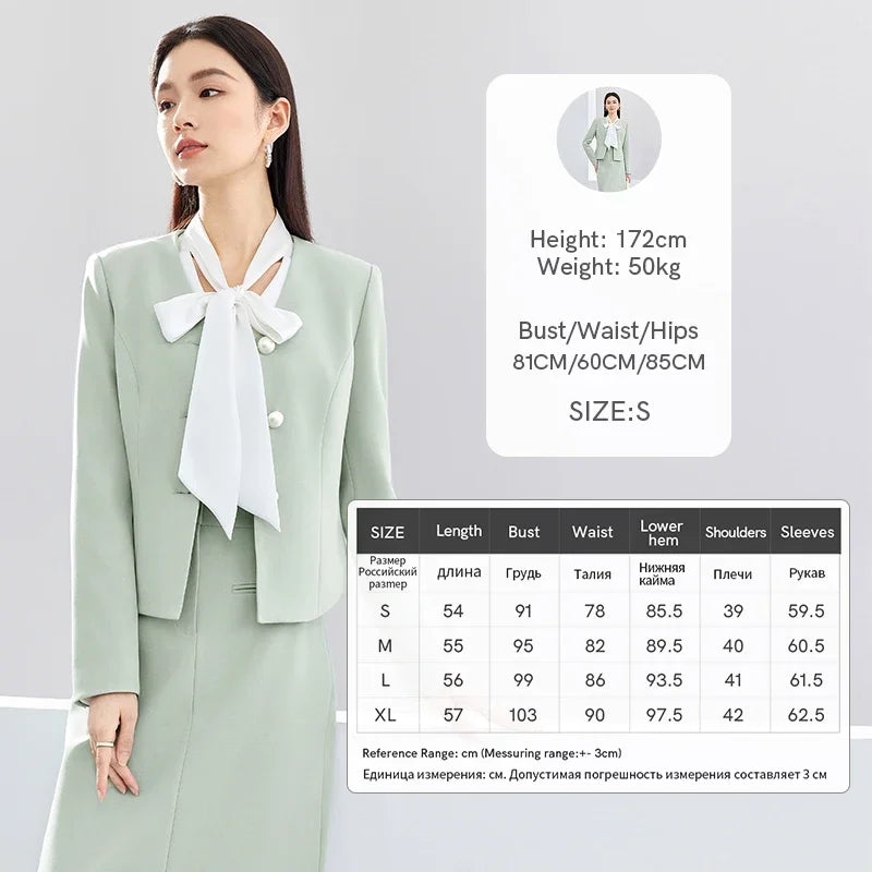 SENTUBILA V-neck Casual Blazer Glossy Button Suit