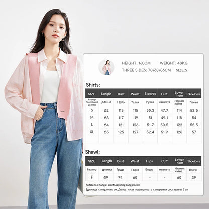 SENTUBILA Tie Dye Polo Collar Shirt Soft Shawl Spring New Fashion Button Up Long Sleeve Blouses