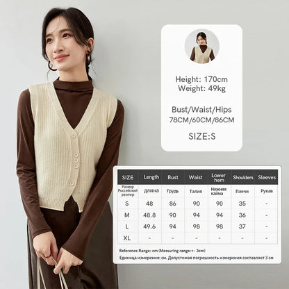 SENTUBILA V-Neck Knitted Vest Office Style